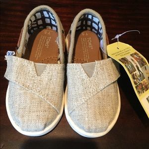 TOMS Toddler Burlap Shoes-Size 5